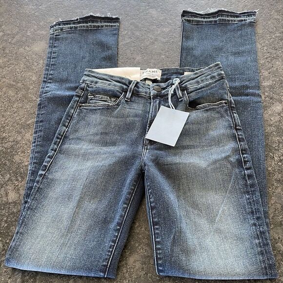 FRAME Denim Le Mini Boot Jethro Released Hem mid rise slim boot fit size 24 BNWT - Picture 7 of 13